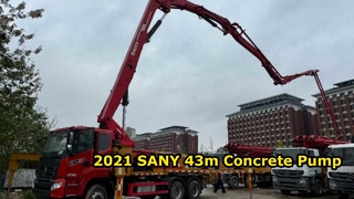 Pompe à flèche en béton SANY 43m 2021 à vendre - Châssis SANY d'origine - Meilleur prix